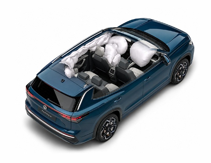 Minh họa vị trí các túi khí an toàn trên Volkswagen Tayron